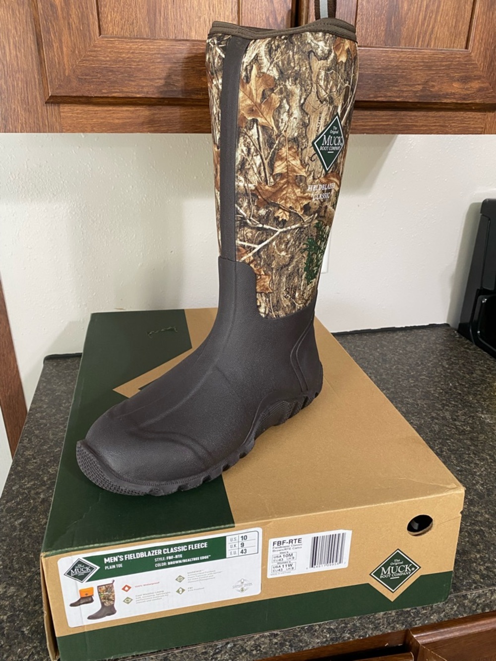 Muck Boot Men’s FieldBlazer Classic Fleece Waterproof Brown/Camo Boot